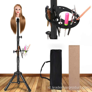 Tripod Kepala Manekin Wig Tugas Berat Untuk Tata Rambut